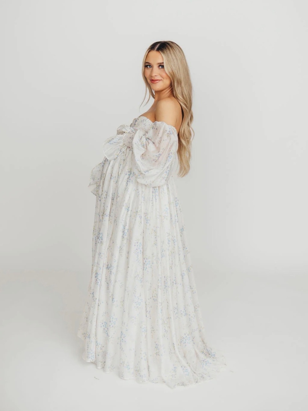 Dear Skye Blue Floral Worth Collective Maxi Dress - Picture 3 of 11